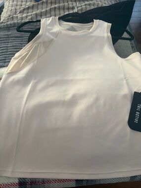 Tail Cream High-Neck Mesh Panel Tank